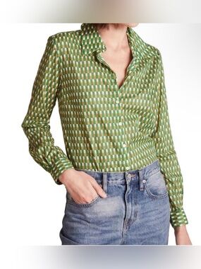 NWT  Trovata Jacquelin Shirt in Peridot Paver - Size Medium